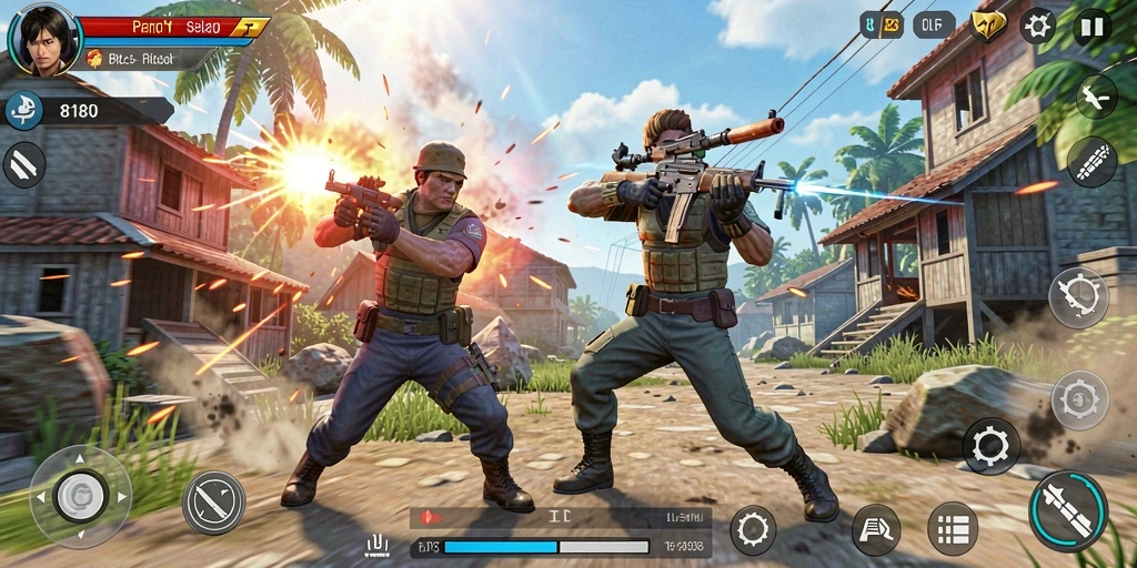 Tampilan aksi intens dari gameplay 8180 yang menarik.