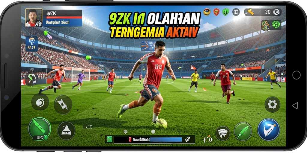Screenshot 9ZK menampilkan aksi seru dalam pertandingan olahraga.
