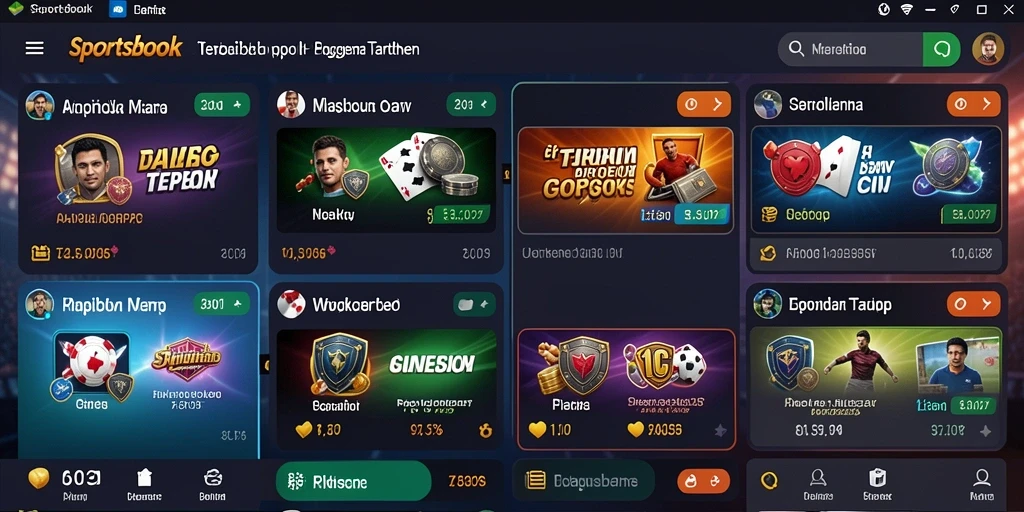 Tampilan utama BARU01 dengan pilihan taruhan olahraga.