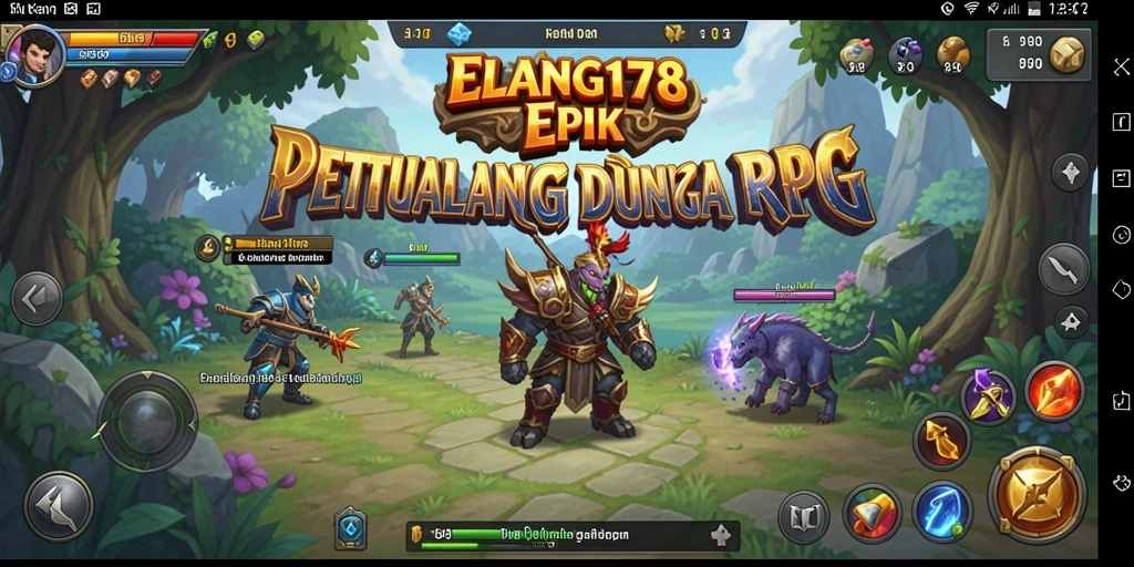 Screenshot menampilkan pertarungan epik dalam game RPG ELANG178.