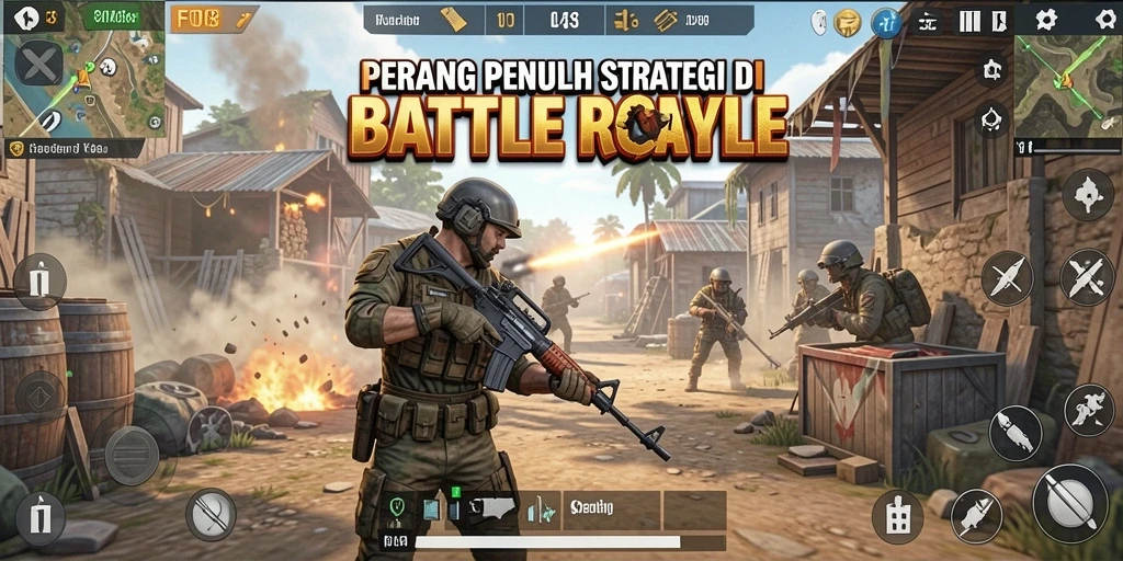Tangkapan layar FO8 menampilkan pertempuran intens dalam Battle Royale.