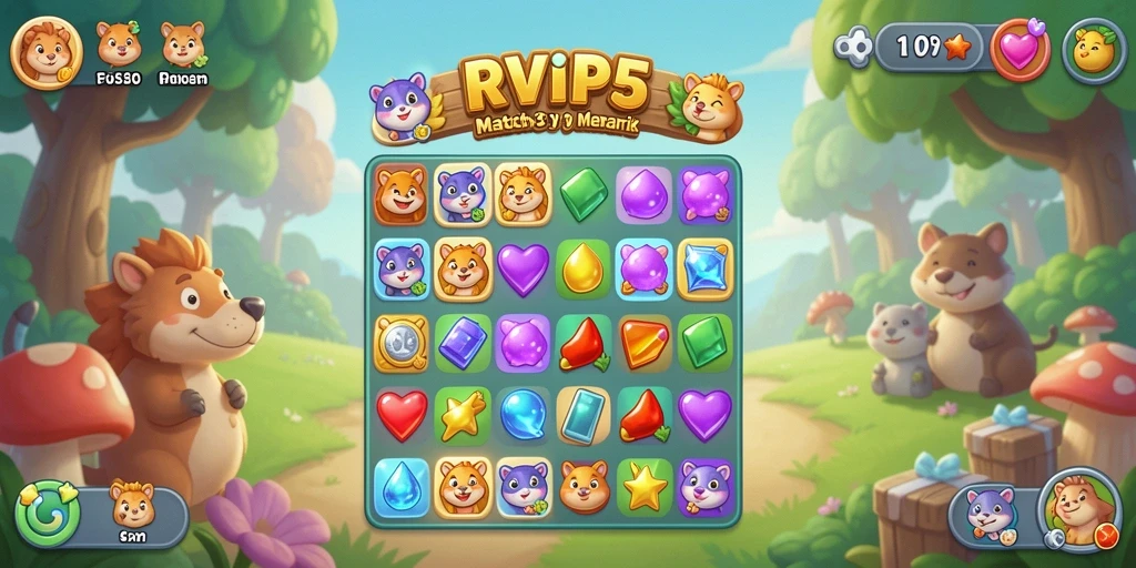 Screenshot gameplay RVIP5 yang cerah dan menarik.